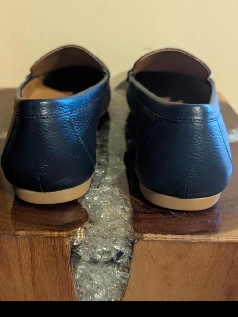 Kate Spade Briar Loafers in Navy Blue Pebbled Leather sz 8.5 - Picture 5 of 11